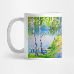 Birches by the river Mug